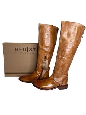 BED STU Tess Distressed Tan Leather Tall Riding Boots BEDSTU Size 8